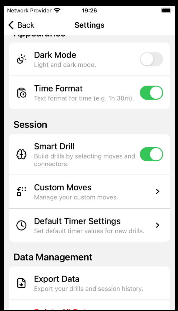 Settings Screen